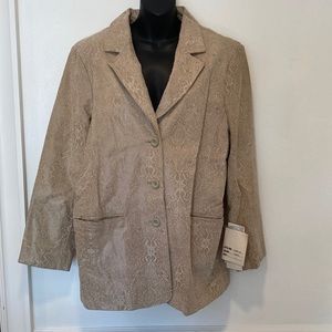Terry Lewis Women's Tan Paisley Leather Jacket Size Large NWT